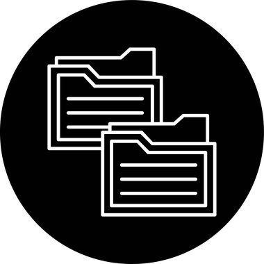 Folder Line inverted circle. Vector Illustration For Web Use