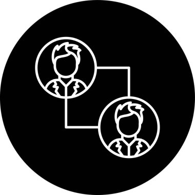 Workflow Line inverted circle. Vector Illustration For Web Use