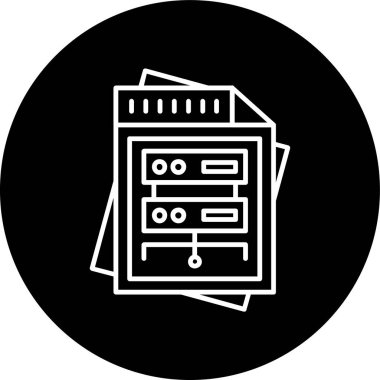 Sunucu Hattı ters çevrilmiş çember. Web Kullanımı için Vektör İllüstrasyonu