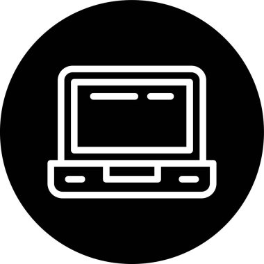 Laptop Line inverted circle. Vector Illustration For Web Use