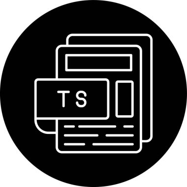 TS Dosya Hattı ters çevrilmiş çember. Web Kullanımı için Vektör İllüstrasyonu