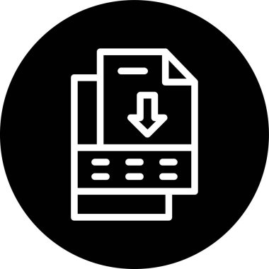 Dosya indirme Satırı ters çevrilmiş çember. Web Kullanımı için Vektör İllüstrasyonu