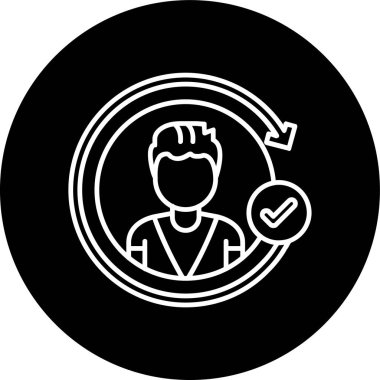 Profile Completion Line inverted circle. Vector Illustration For Web Use