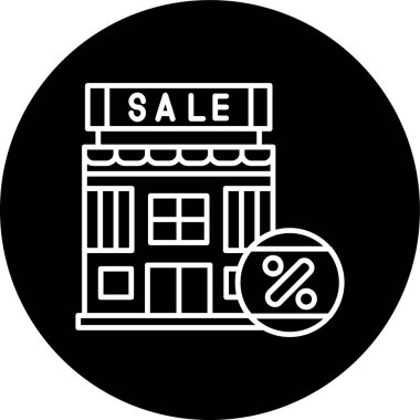 Sale Line inverted circle. Vector Illustration For Web Use