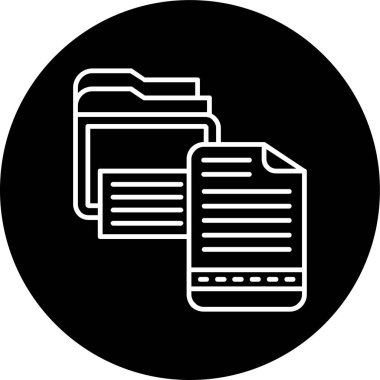 File And Folder Line inverted circle. Vector Illustration For Web Use