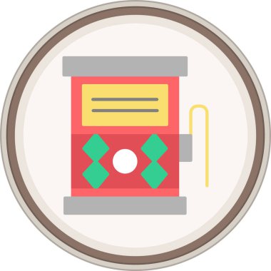 Benzin İstasyonu Flat çıkartması. Web Kullanımı için Vektör İllüstrasyonu