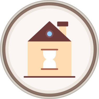 Kum Saati Düz çıkartması. Web Kullanımı için Vektör İllüstrasyonu