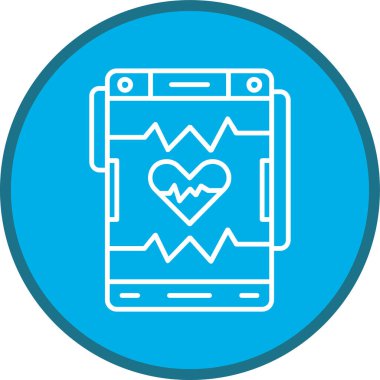 Heart Rate Line multi circle. Vector Illustration For Web Use