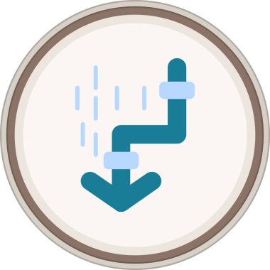 U Turn Flat sticker. Vector Illustration For Web Use