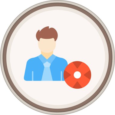 Kullanıcı Düz Kast etiketi. Web Kullanımı için Vektör İllüstrasyonu