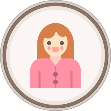 Anne Gülümseyen Düz Çıkartma. Web Kullanımı için Vektör İllüstrasyonu