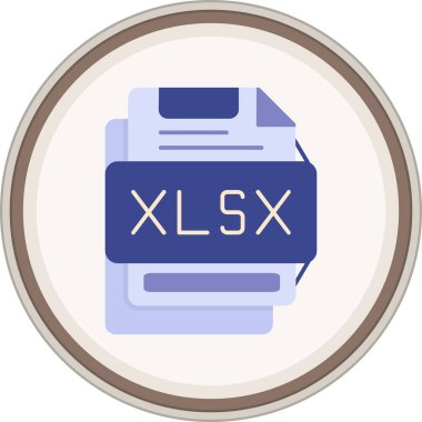 XLSX Flat sticker. Vector Illustration For Web Use