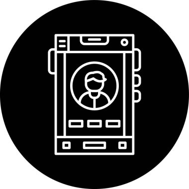 Cmartphone Hattı ters çevrilmiş. Web Kullanımı için Vektör İllüstrasyonu