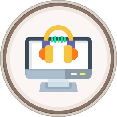 Müzik yasağı çıkartması. Web Kullanımı için Vektör İllüstrasyonu