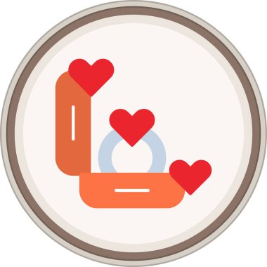 Yüzük yassı çıkartması. Web Kullanımı için Vektör İllüstrasyonu