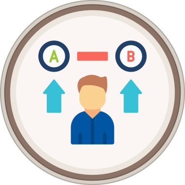 Decision Making Flat sticker. Vector Illustration For Web Use