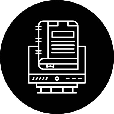 Education Line inverted circle. Vector Illustration For Web Use