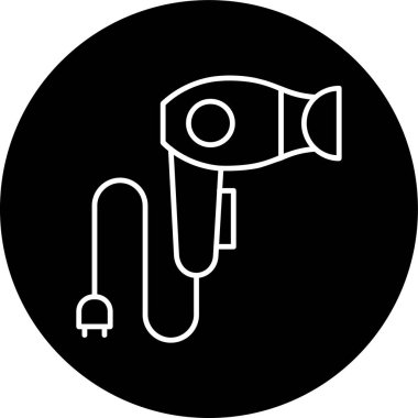 Saç kurutma hattı ters dönmüş daire. Web Kullanımı için Vektör İllüstrasyonu