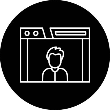 User Profile Line inverted circle. Vector Illustration For Web Use