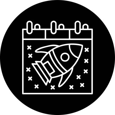 Roket Hattı ters dönmüş daire. Web Kullanımı için Vektör İllüstrasyonu