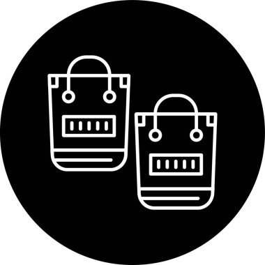 Shopping Bag Line inverted circle. Vector Illustration For Web Use