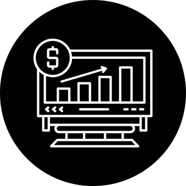 Profits Line inverted circle. Vector Illustration For Web Use
