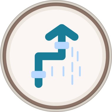 Zigzag Arrow Flat sticker. Vector Illustration For Web Use