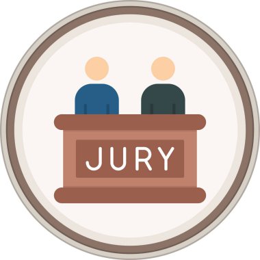 Jury Flat etiketi. Web Kullanımı için Vektör İllüstrasyonu