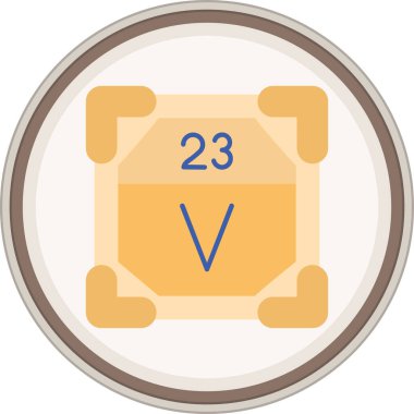 Vanadyum yassı çıkartması. Web Kullanımı için Vektör İllüstrasyonu