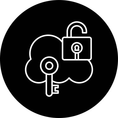 Single Sign-On Line inverted circle. Vector Illustration For Web Use