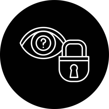 Private Line inverted circle. Vector Illustration For Web Use