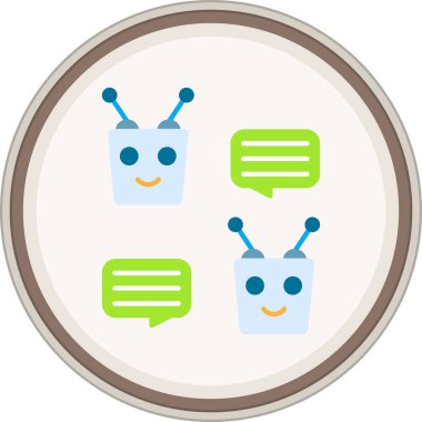 Chatbot Flat sticker. Vector Illustration For Web Use