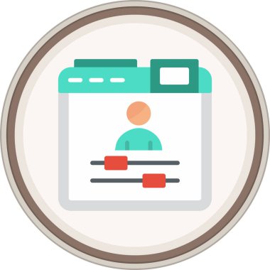 Online Course Flat sticker. Vector Illustration For Web Use