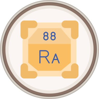 Radyum yassı çıkartması. Web Kullanımı için Vektör İllüstrasyonu