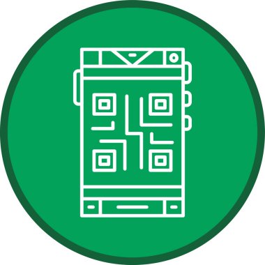 Qr Code Line multi circle. Vector Illustration For Web Use