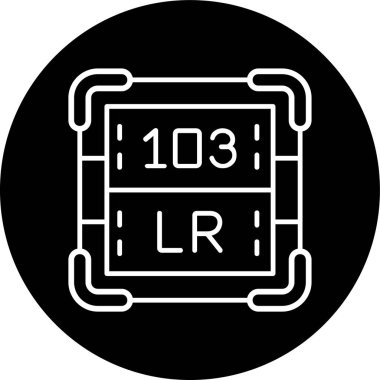 Lawrencium Hattı ters çevrilmiş daire. Web Kullanımı için Vektör İllüstrasyonu