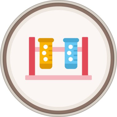 Test Tube Flat sticker. Vector Illustration For Web Use