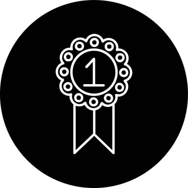 Medal Line ters çevrilmiş çember. Web Kullanımı için Vektör İllüstrasyonu