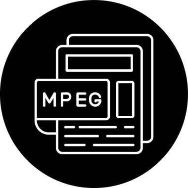 MPEG Dosya Hattı ters çevrilmiş çember. Web Kullanımı için Vektör İllüstrasyonu