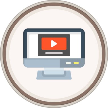 Video Düz etiket. Web Kullanımı için Vektör İllüstrasyonu