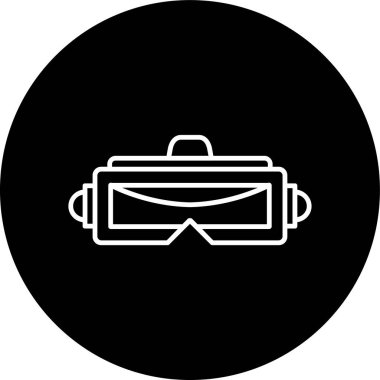 Vr Gözlük Hattı ters çevrilmiş daire. Web Kullanımı için Vektör İllüstrasyonu