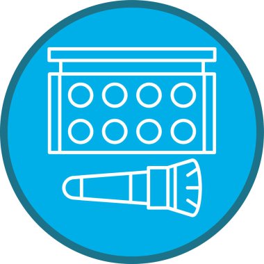 Makyaj Paleti Hattı çoklu daire. Web Kullanımı için Vektör İllüstrasyonu