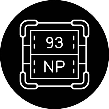 Neptunyum Hattı ters çevrilmiş daire. Web Kullanımı için Vektör İllüstrasyonu