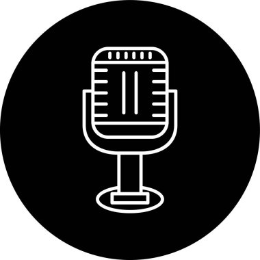 Microphone Line inverted circle. Vector Illustration For Web Use
