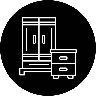 Furniture Line inverted circle. Vector Illustration For Web Use