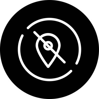 Yer-nokta-çizgi ters çevrilmiş daire. Web Kullanımı için Vektör İllüstrasyonu