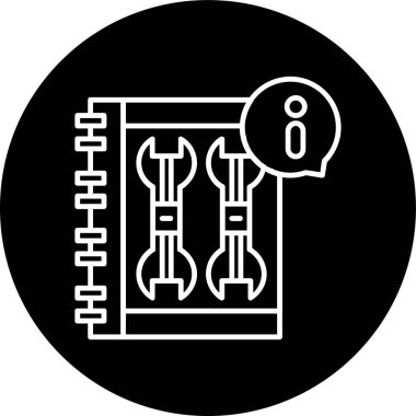 Agenda Line inverted circle. Vector Illustration For Web Use