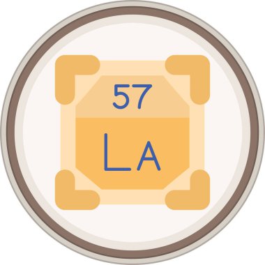 Lanthanum yassı çıkartması. Web Kullanımı için Vektör İllüstrasyonu