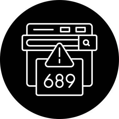 689 Hata Hatası ters çevrilmiş çember. Web Kullanımı için Vektör İllüstrasyonu