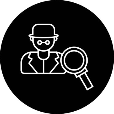 Criminal Investigator Line inverted circle. Vector Illustration For Web Use